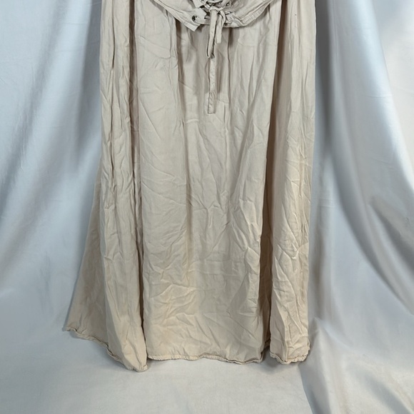 Multicolored Ruched Tie Front Sundress with Puff Cap Sleeves - Picture 3 of 7